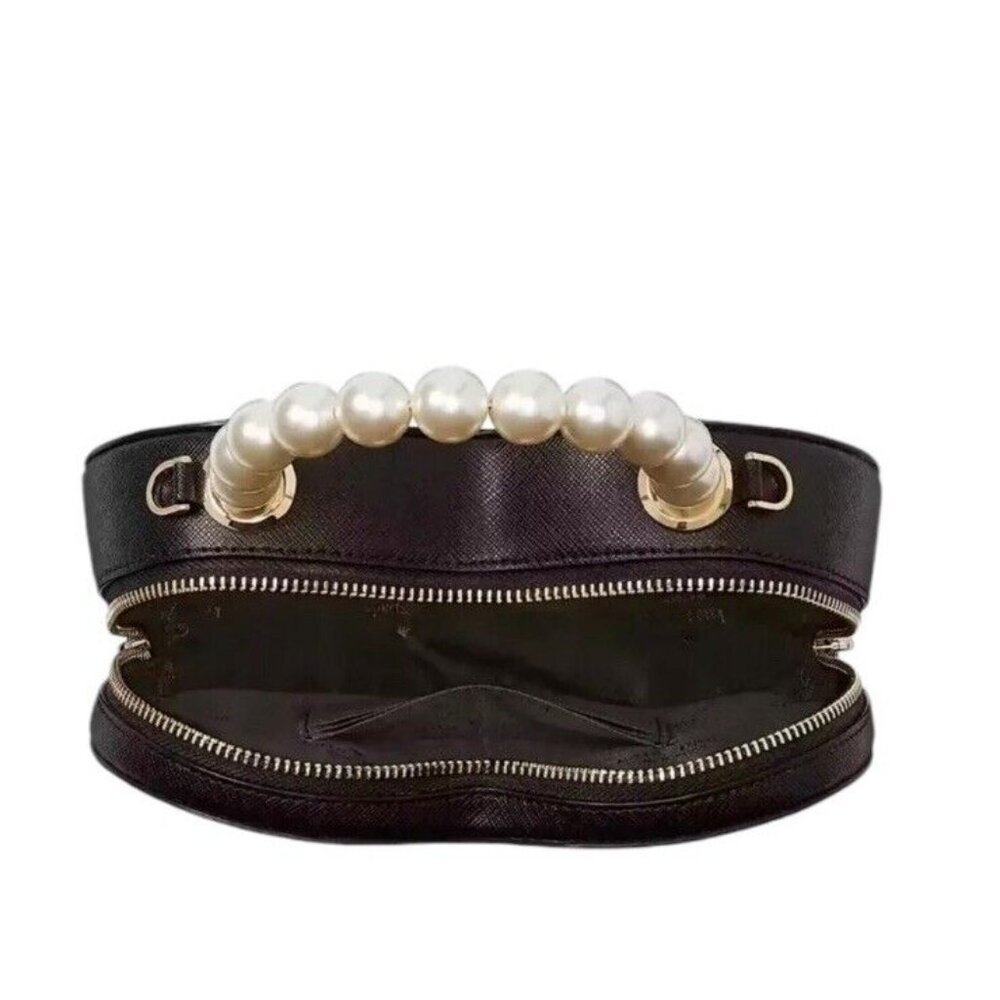 NWT Kate Spade KF516 Love Shack Heart Pearl Crossbody Purse Black Leather $389 - Picture 7 of 7